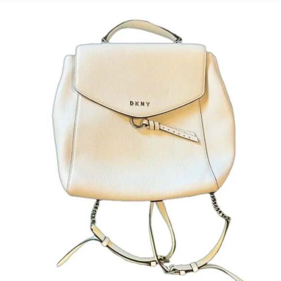 DKNY Cream Backpack with Silver Hardware & Finishing, NWOT - Picture 1 of 5